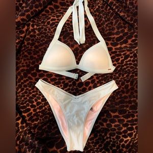 Pink brand, baby blue bikini